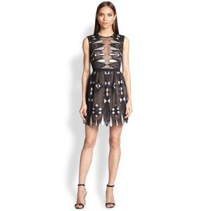 BCBGMAXAZRIA Kailey Sleeveless A-Line Geometric Dress